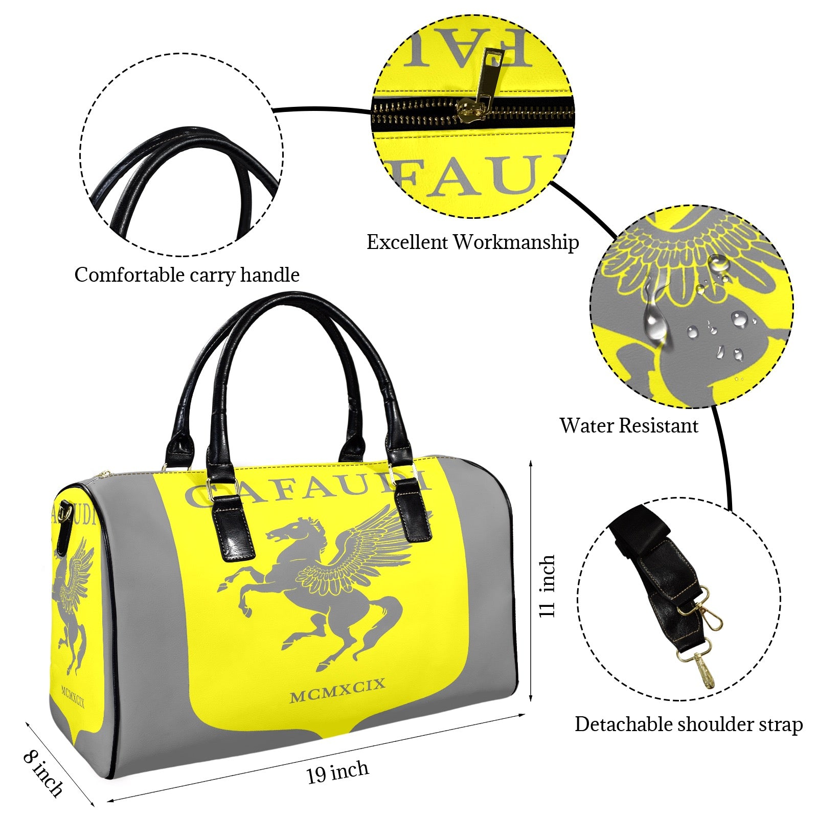 GAFAUDI Leather Travel Bag-Small