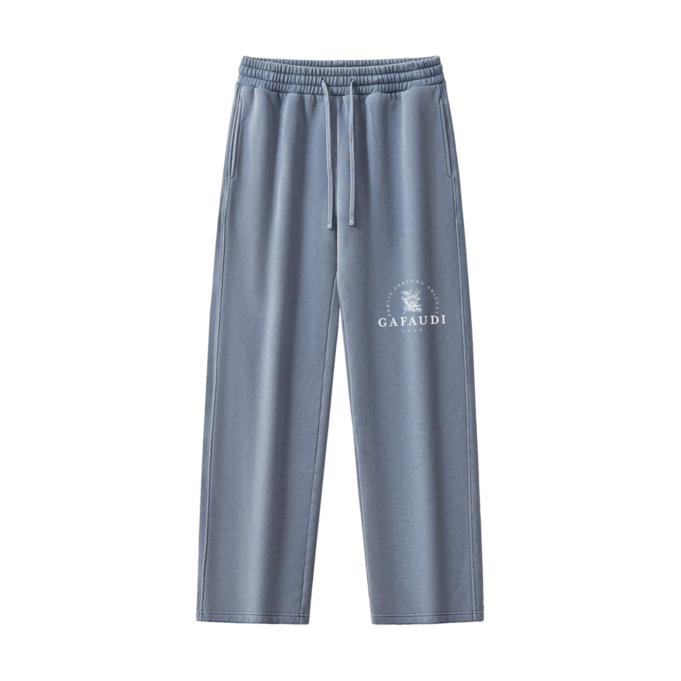 GAFAUDI Frayed Enzyme Washed Fleece Sweatpants