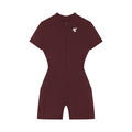 GAFAUDI Women's Quarter-Zip Short Sleeve Romper