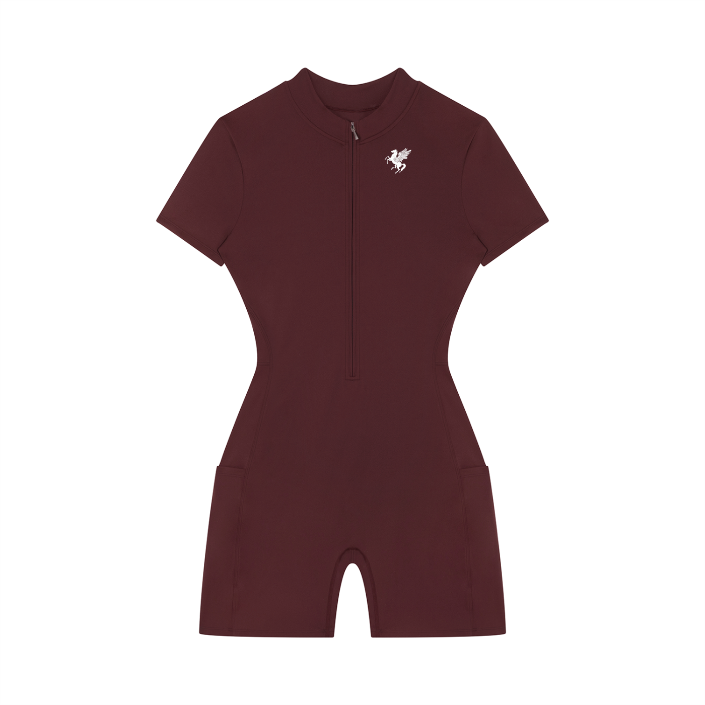 GAFAUDI Women's Quarter-Zip Short Sleeve Romper