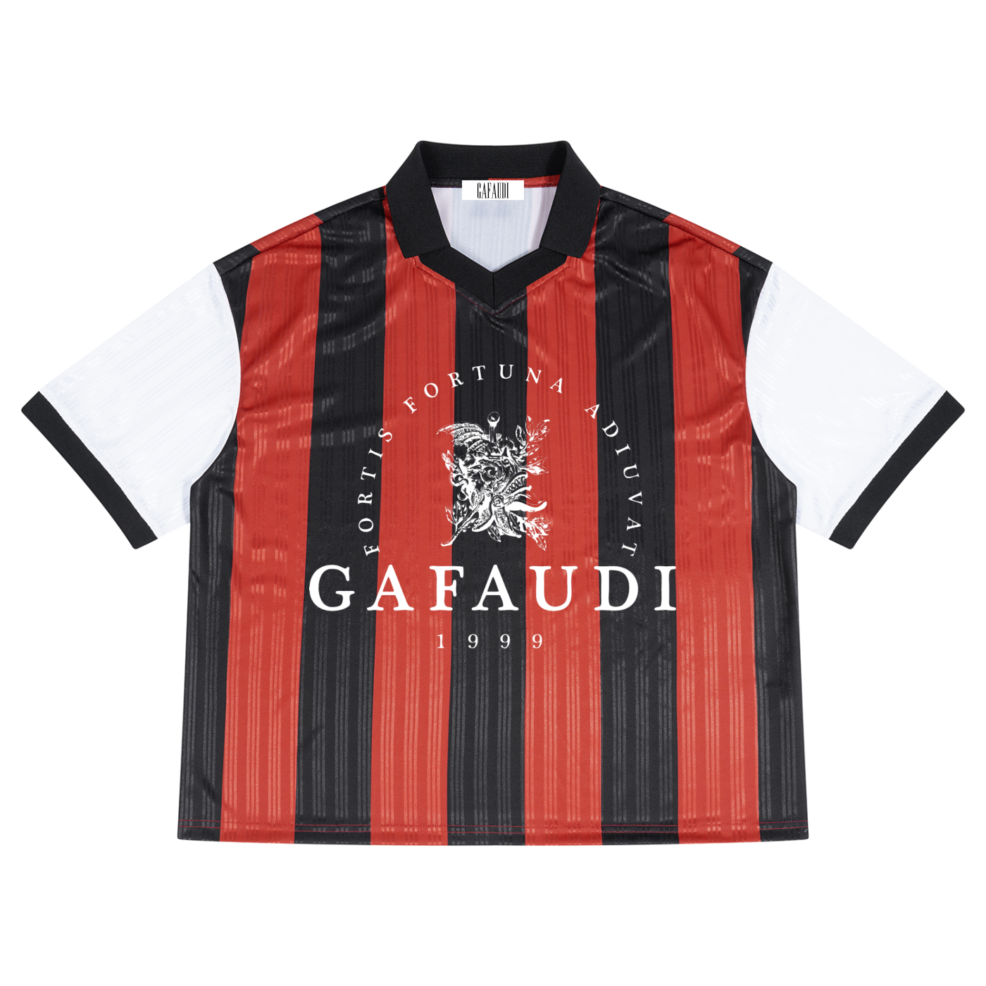 GAFAUDI Unisex Boxy Striped Collared Soccer Jersey