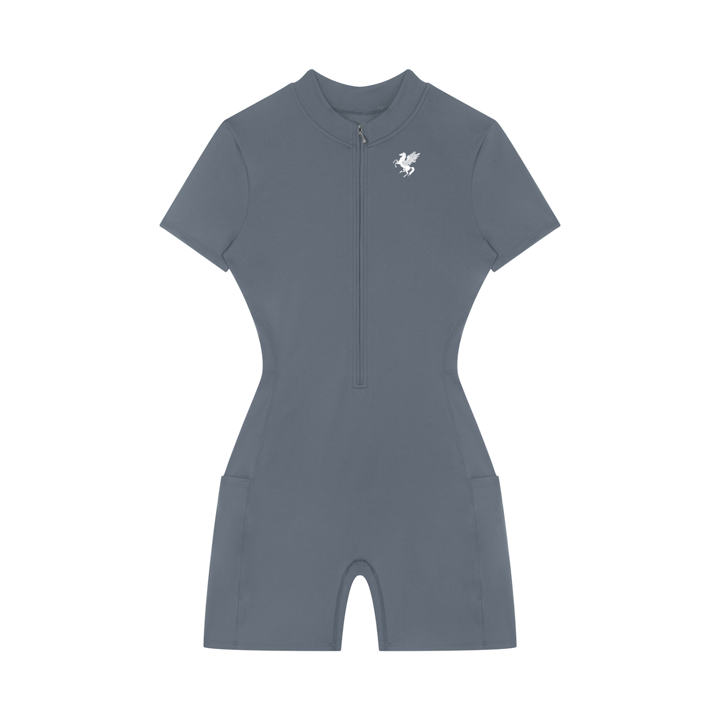 GAFAUDI Women's Quarter-Zip Short Sleeve Romper