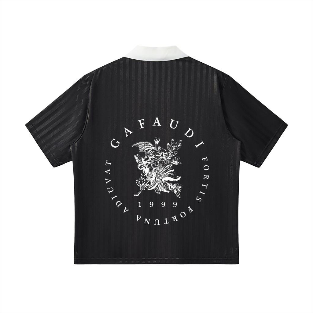 GAFAUDI Contrast Collar Striped Soccer Jersey