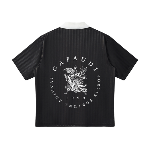 GAFAUDI Contrast Collar Striped Soccer Jersey