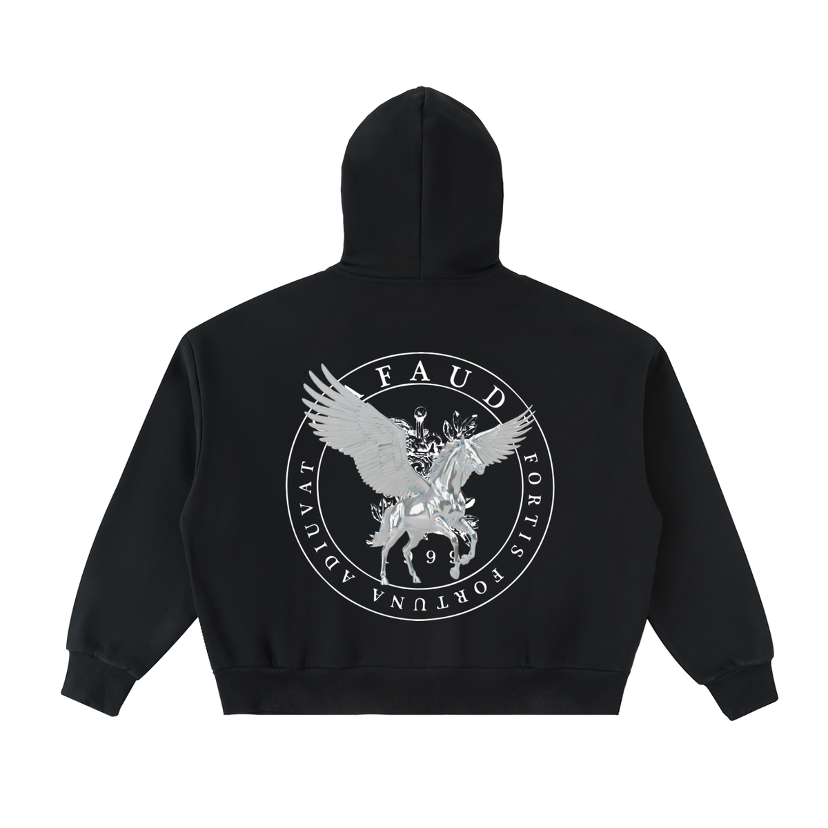 Fleeced Full-Zip Boxy Hoodie