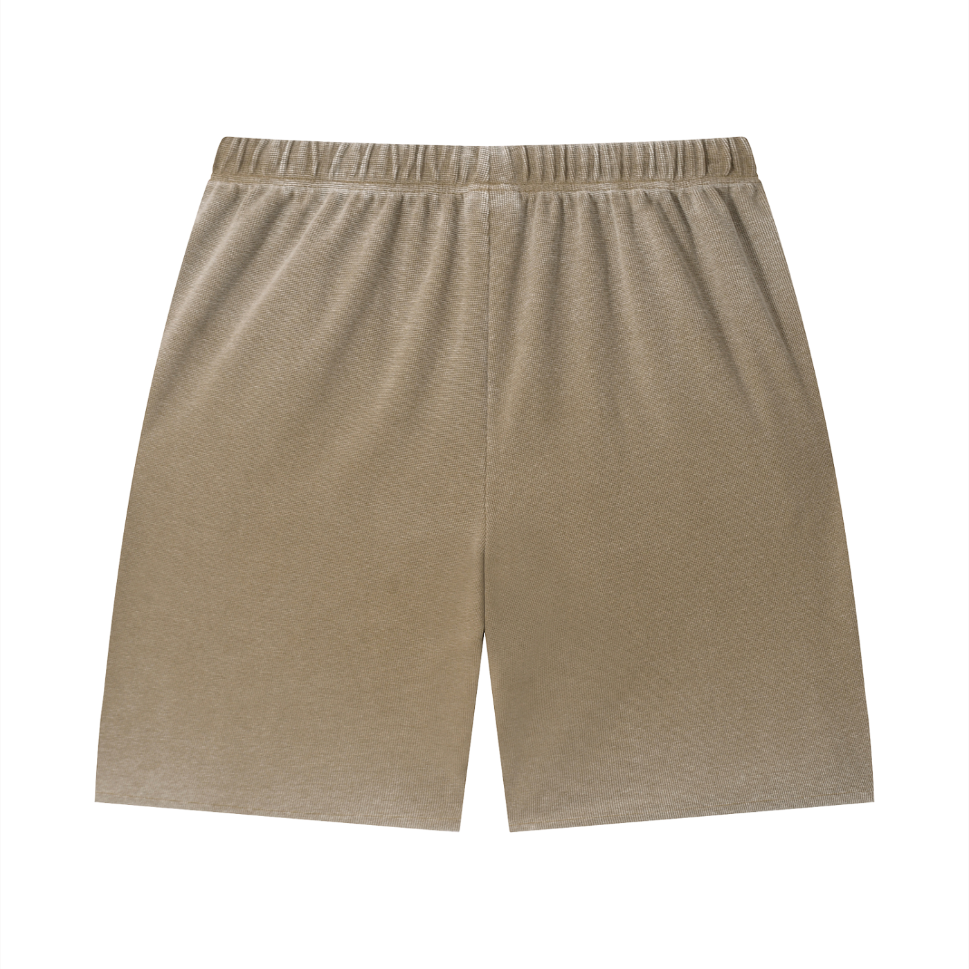 GAFAUDI Unisex Vintage Wash Sunfade Waffle Raw Hem Shorts