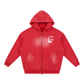 GAFAUDI "Stella Nova" Sunfade Two-way Zipper Boxy Fleece Hoodie