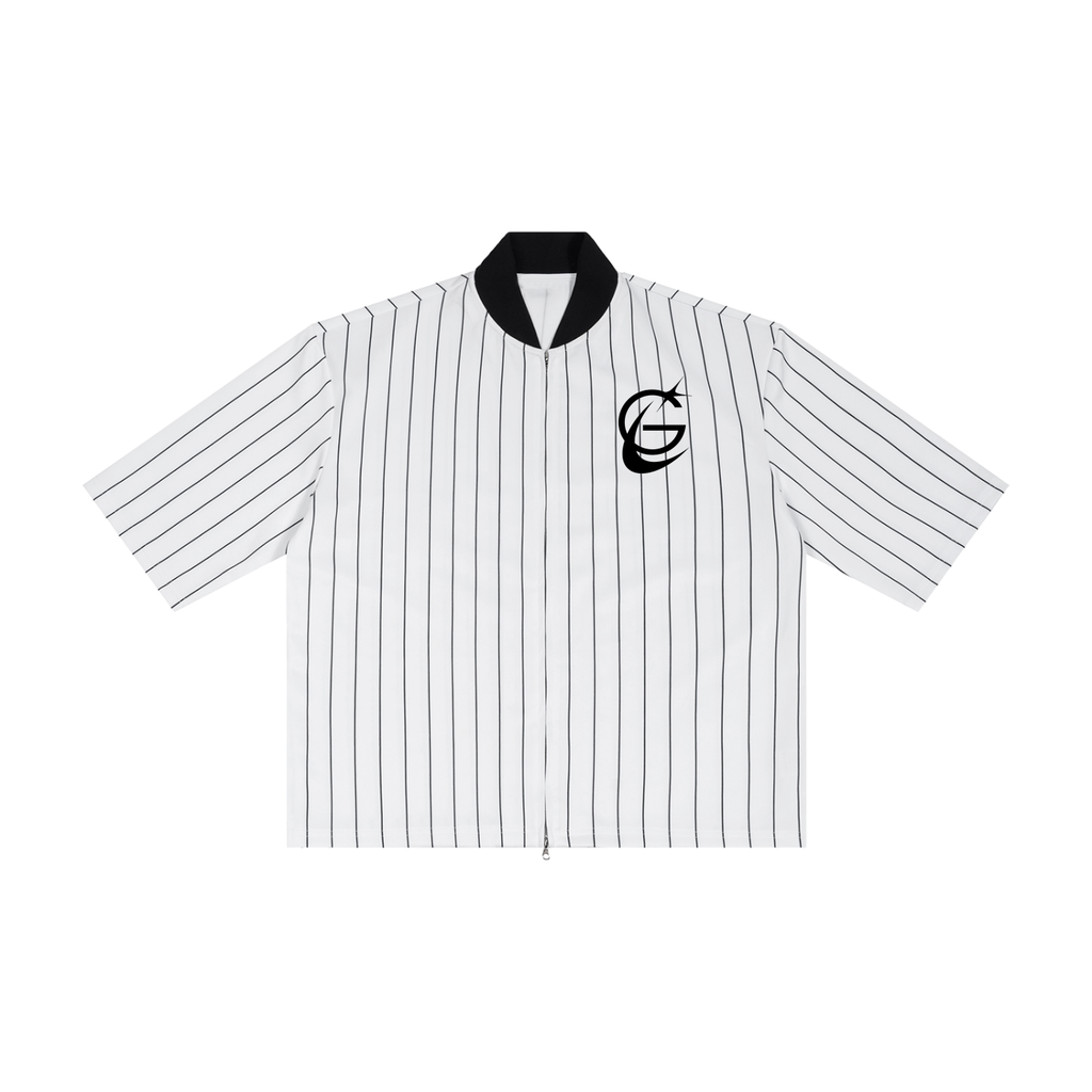 GAFAUDI "Stella Nova" Unisex Striped Full-Zip Baseball Jersey