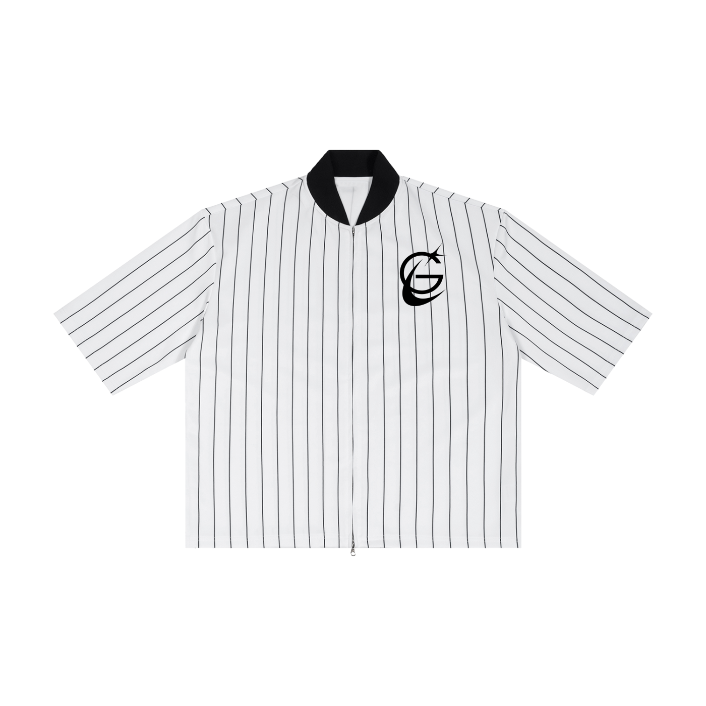 GAFAUDI "Stella Nova" Unisex Striped Full-Zip Baseball Jersey
