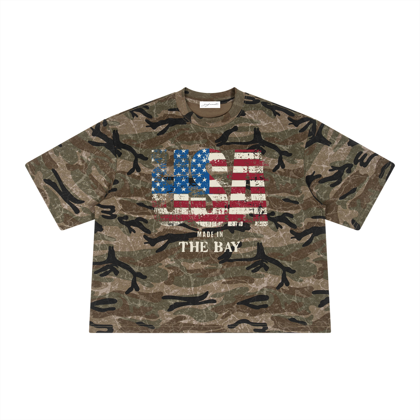 GAFAUDI Unisex Boxy Camo Print T-Shirt