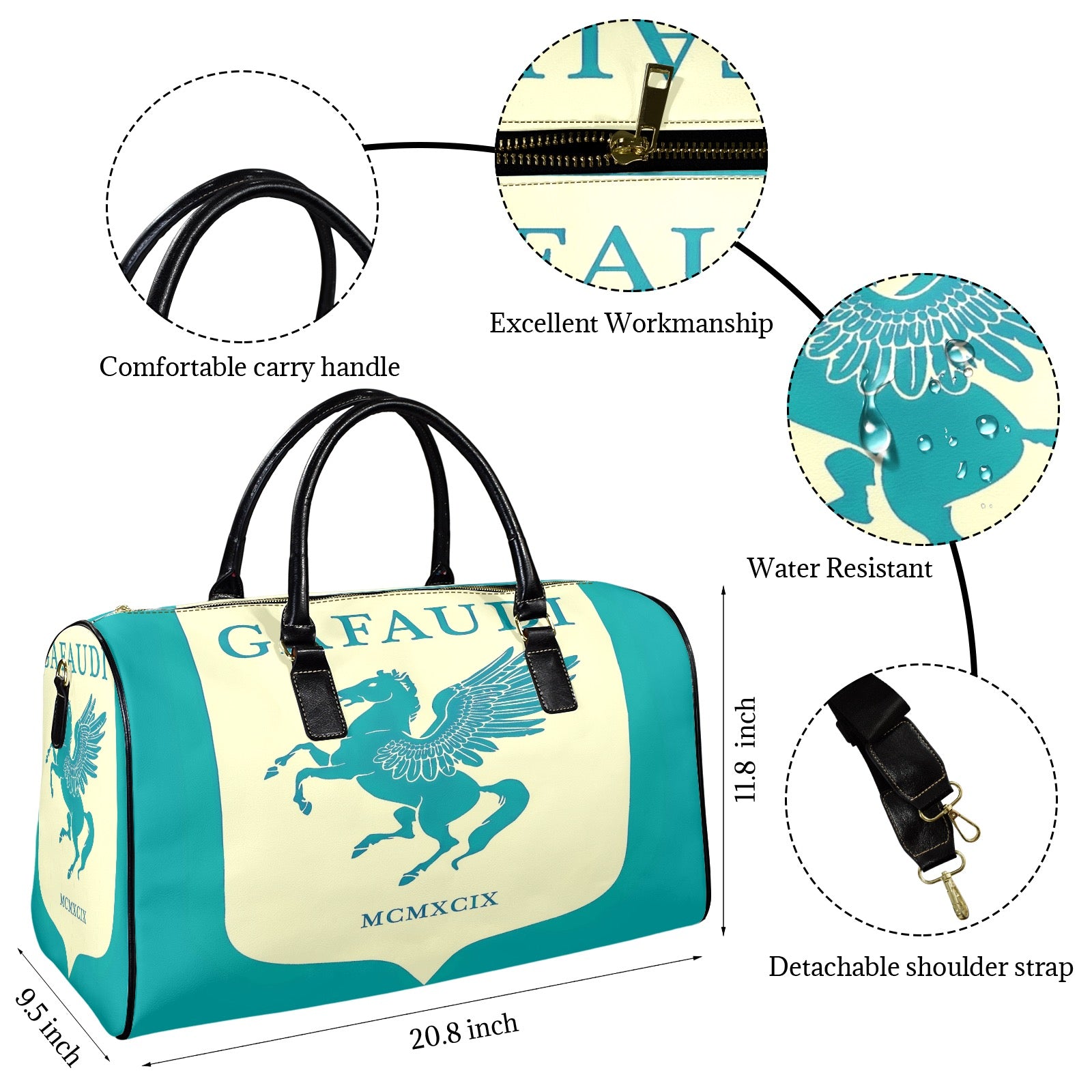 GAFAUDI Leather Travel Bag-Large