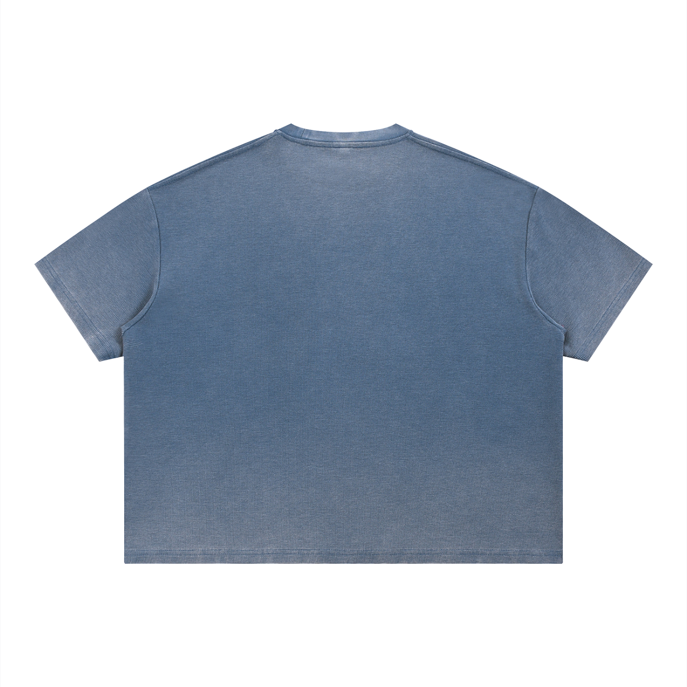 GAFAUDI Unisex Vintage Wash Sunfade Boxy Waffle T-Shirt