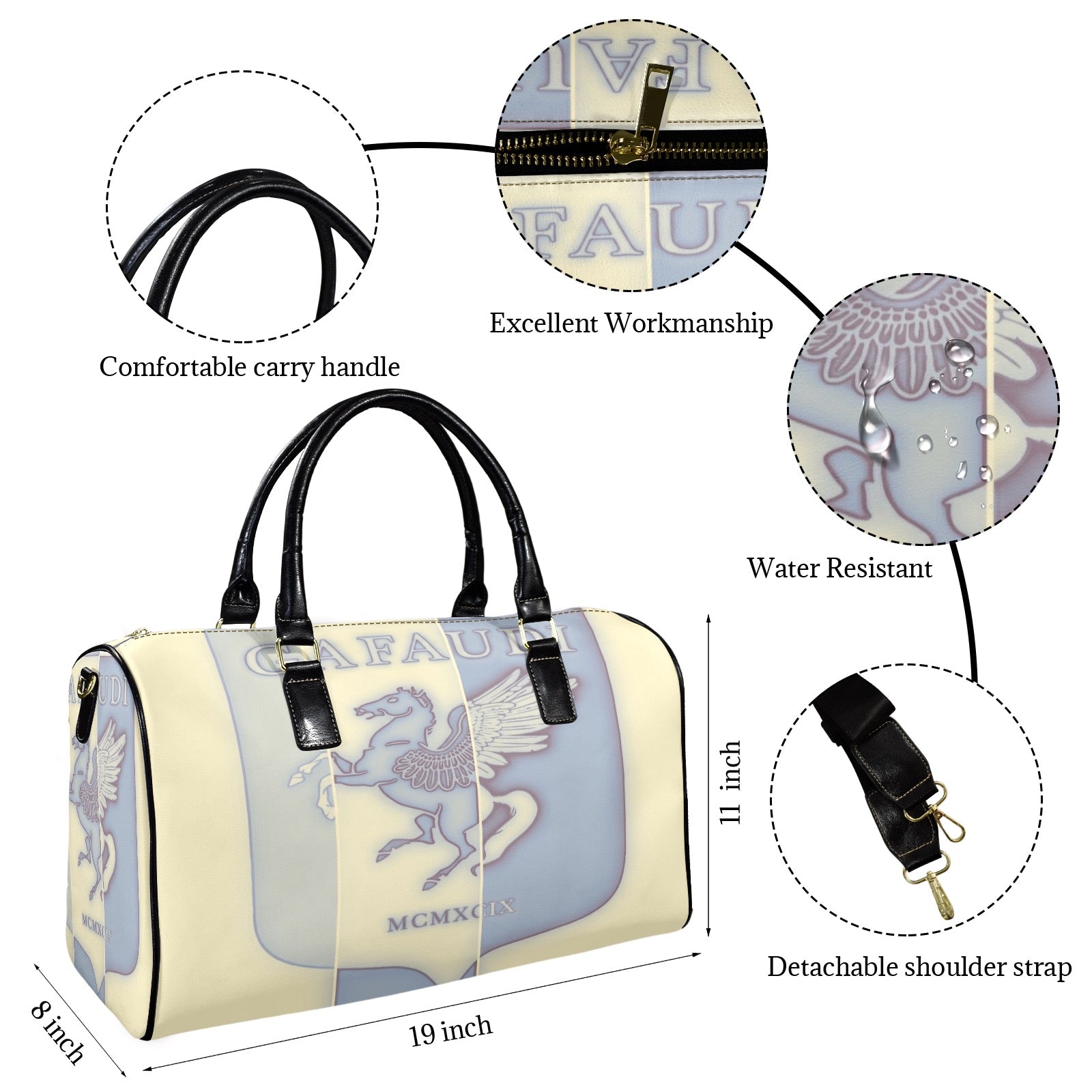 GAFAUDI Leather Travel Bag-Small