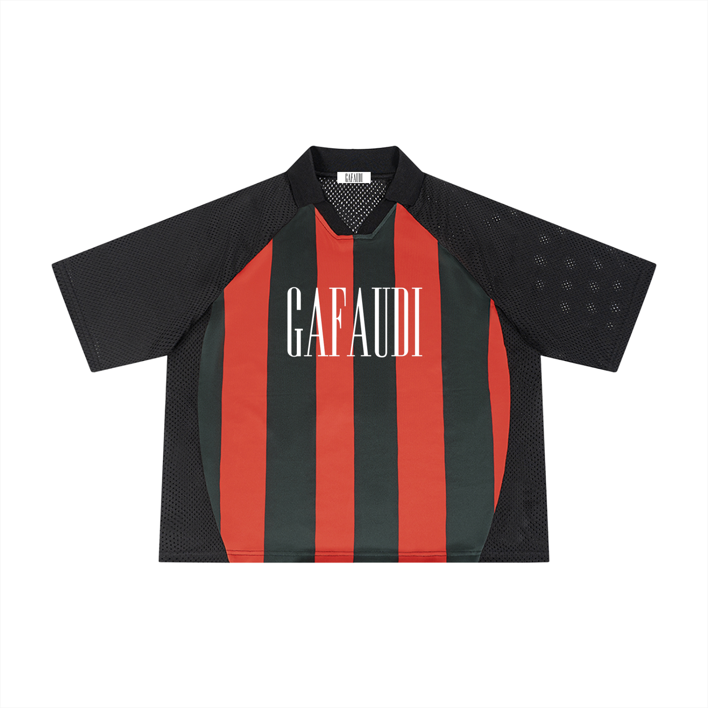 GAFAUDI Unisex Striped Mesh Boxy Soccer Jersey