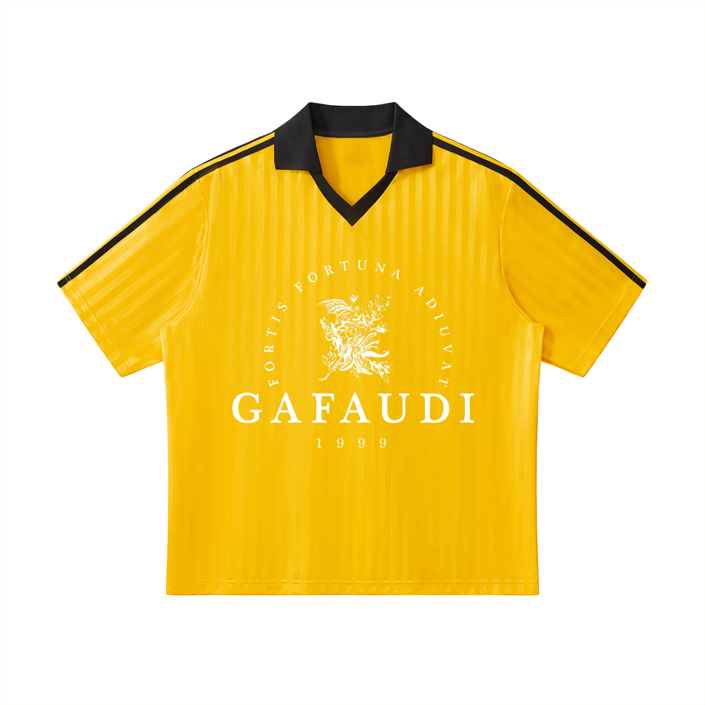 GAFAUDI Contrast Collar Striped Soccer Jersey