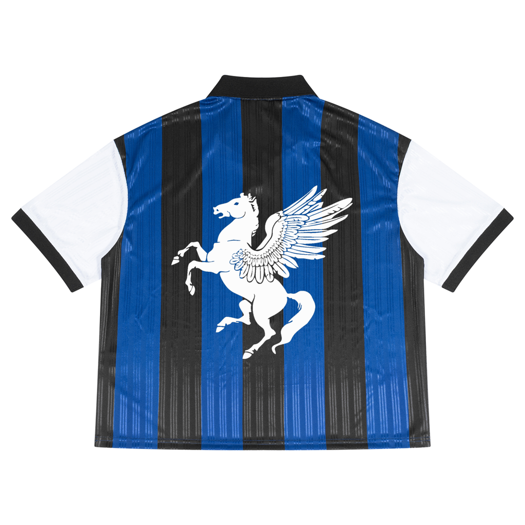 GAFAUDI Unisex Boxy Striped Collared Soccer Jersey