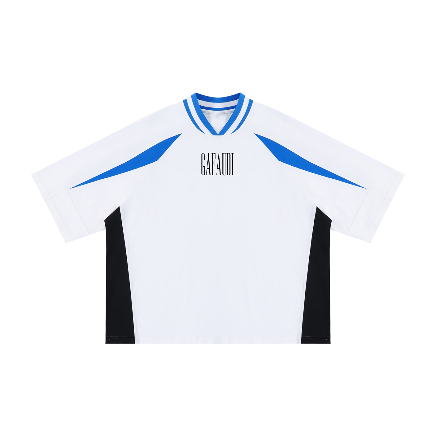 GAFAUDI Unisex Oversized Color Block V-Neck T-Shirt