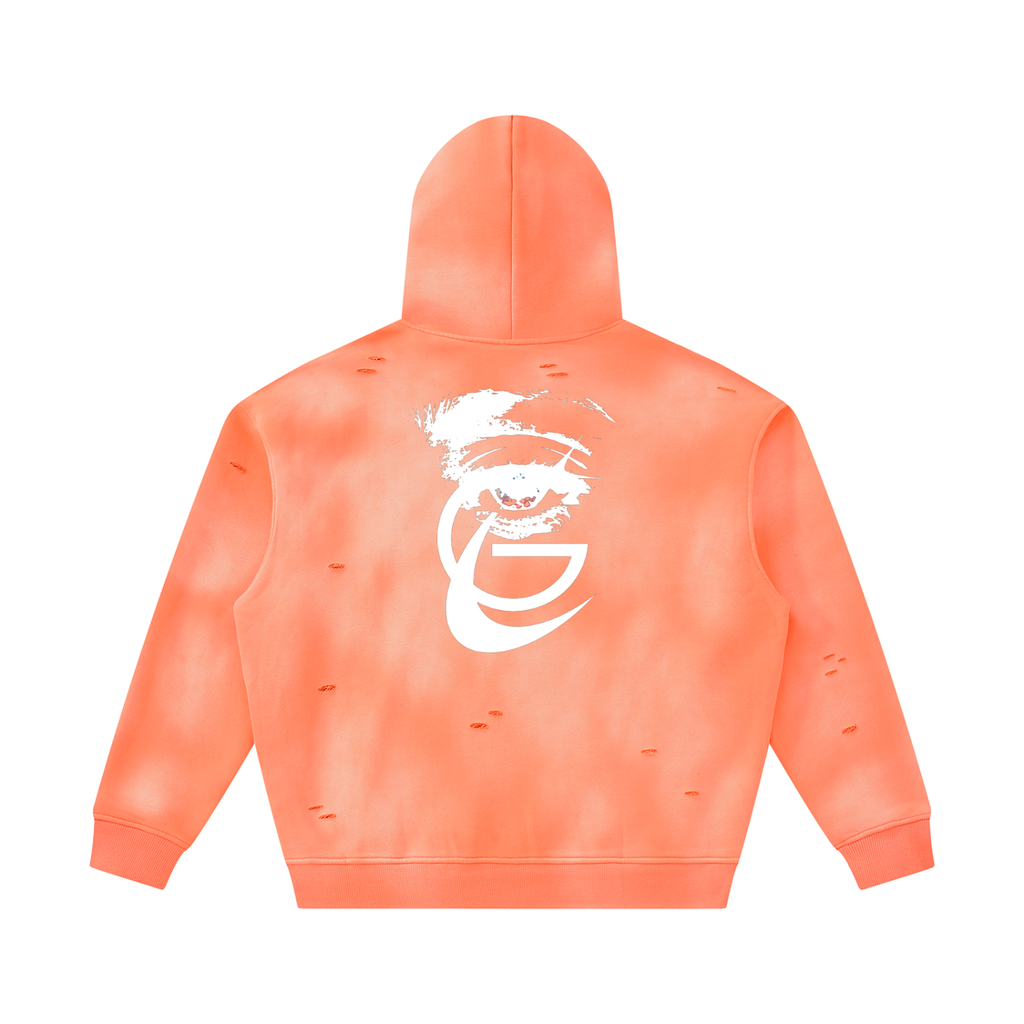 GAFAUDI Unisex Sunfade Frayed Fleece Hoodie