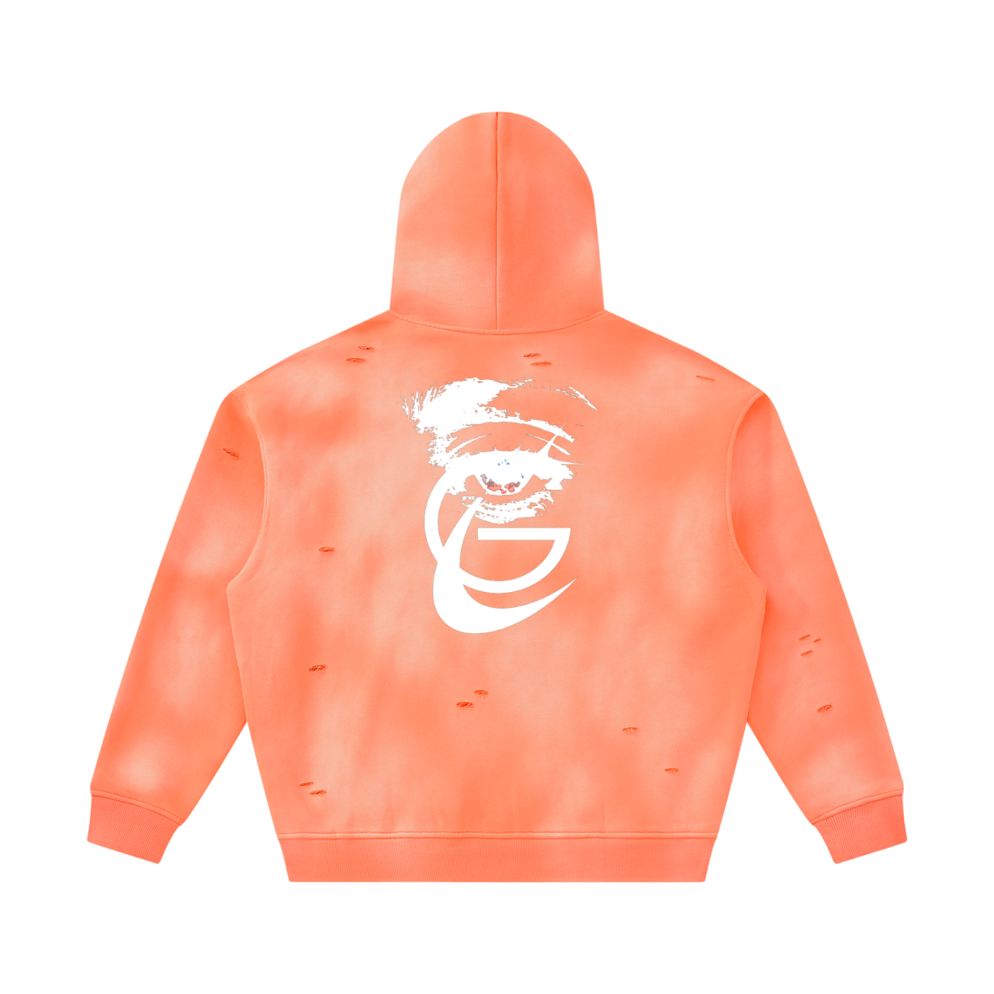 GAFAUDI Unisex Sunfade Frayed Fleece Hoodie