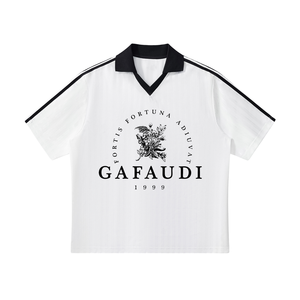 GAFAUDI Contrast Collar Striped Soccer Jersey