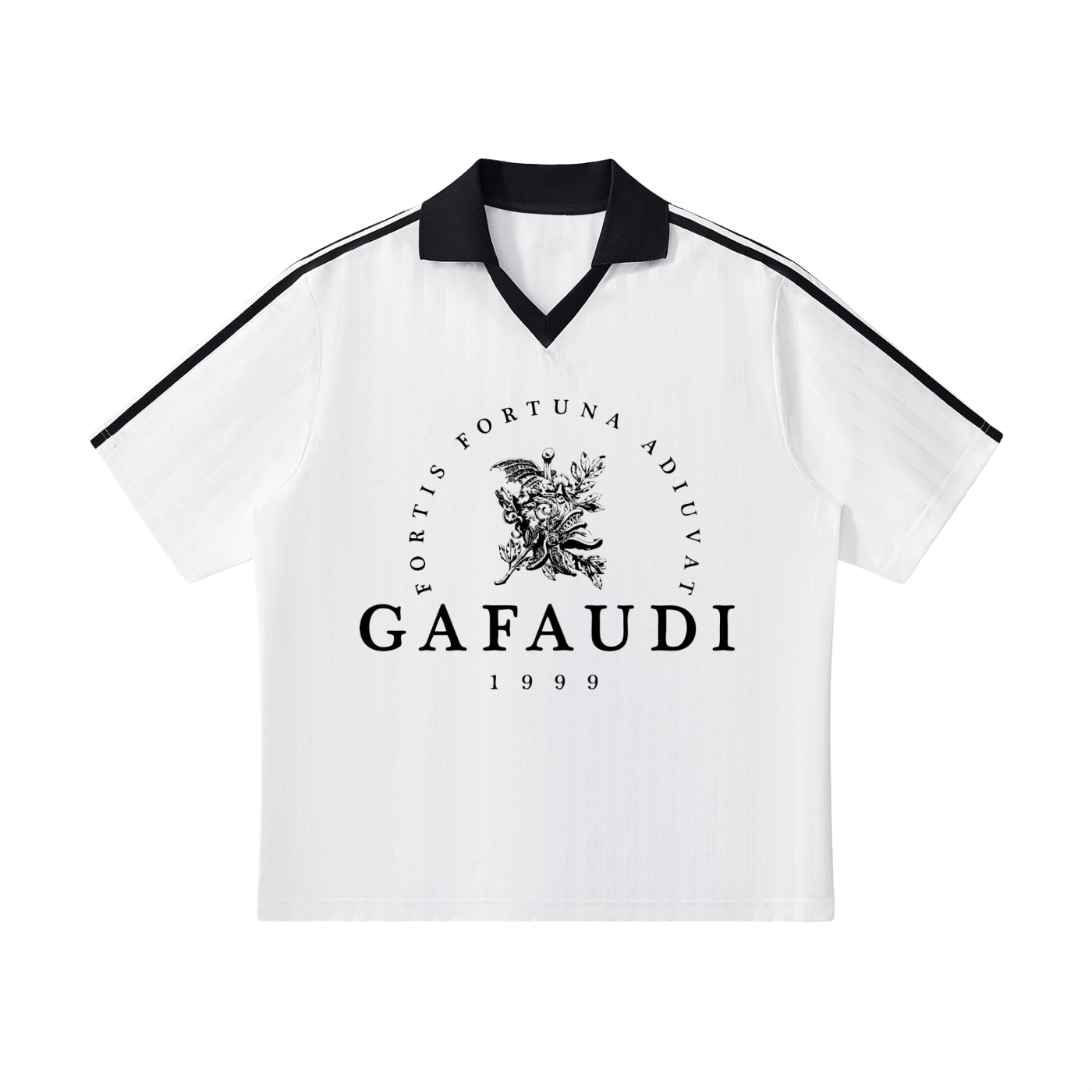 GAFAUDI Contrast Collar Striped Soccer Jersey