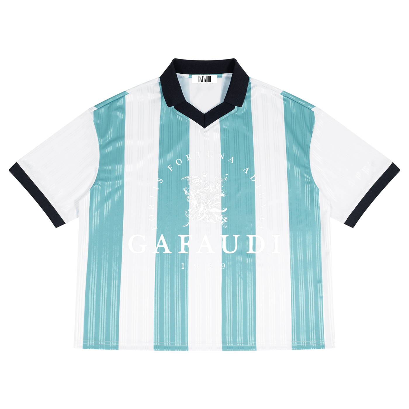 GAFAUDI Unisex Boxy Striped Collared Soccer Jersey