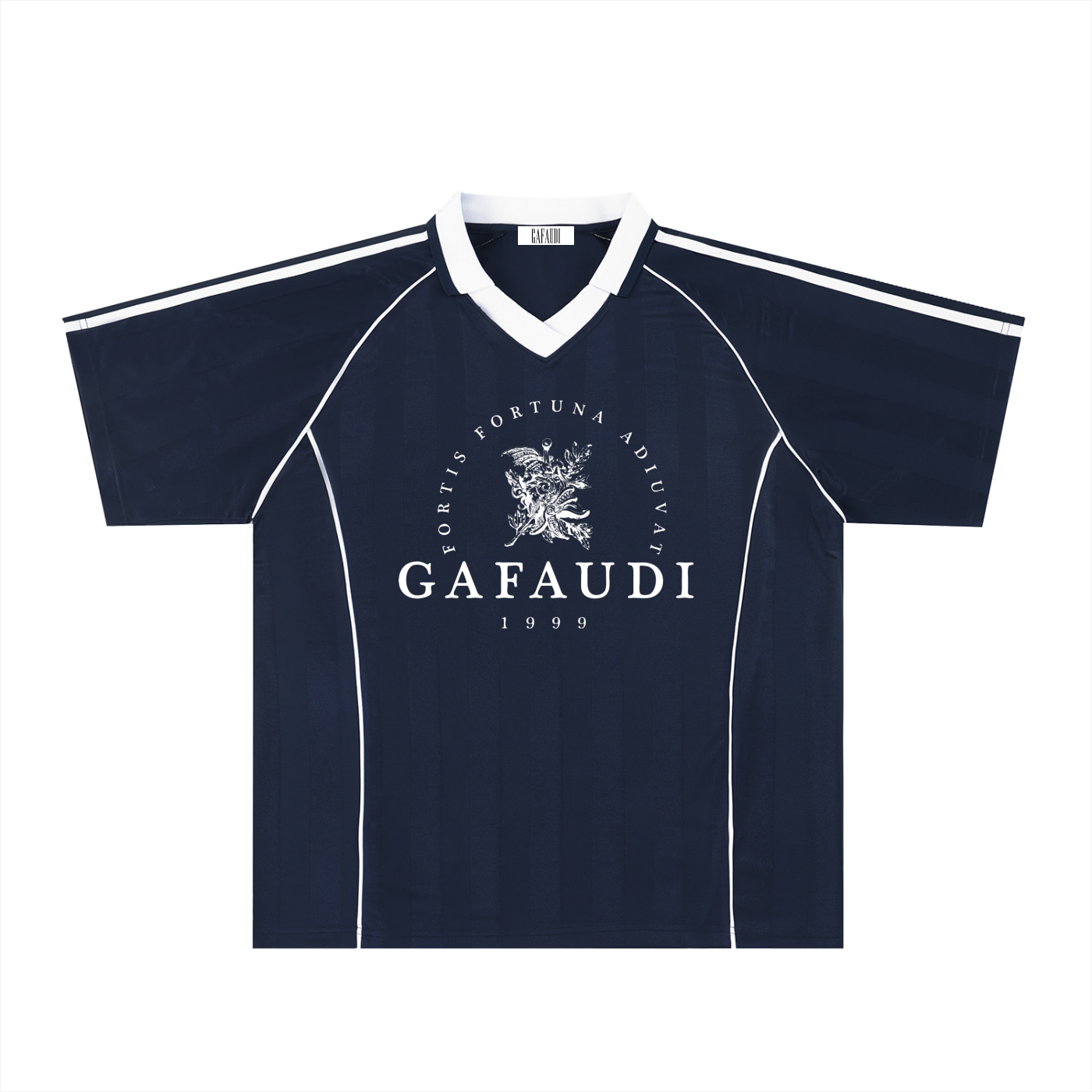 GAFAUDI Shadow Stripe Collared Soccer Jersey