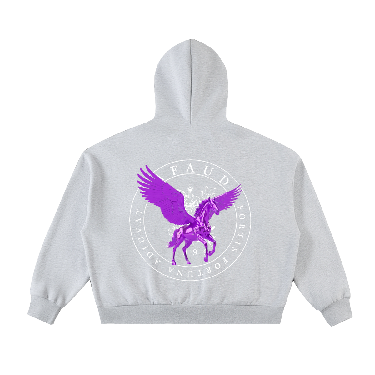 GAFAUDI Fleeced Full-Zip Boxy Hoodie