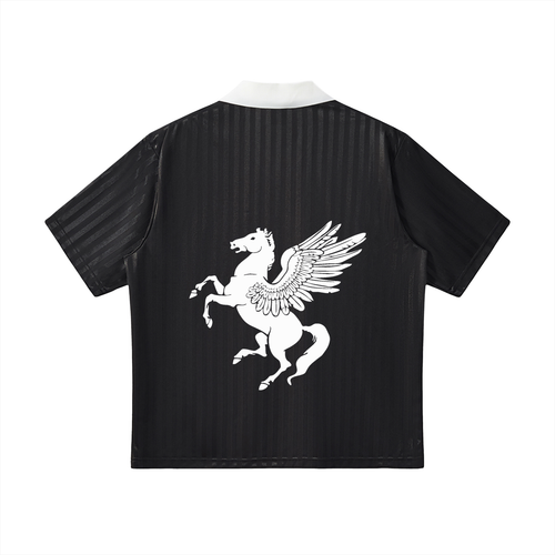 GAFAUDI Contrast Collar Striped Soccer Jersey