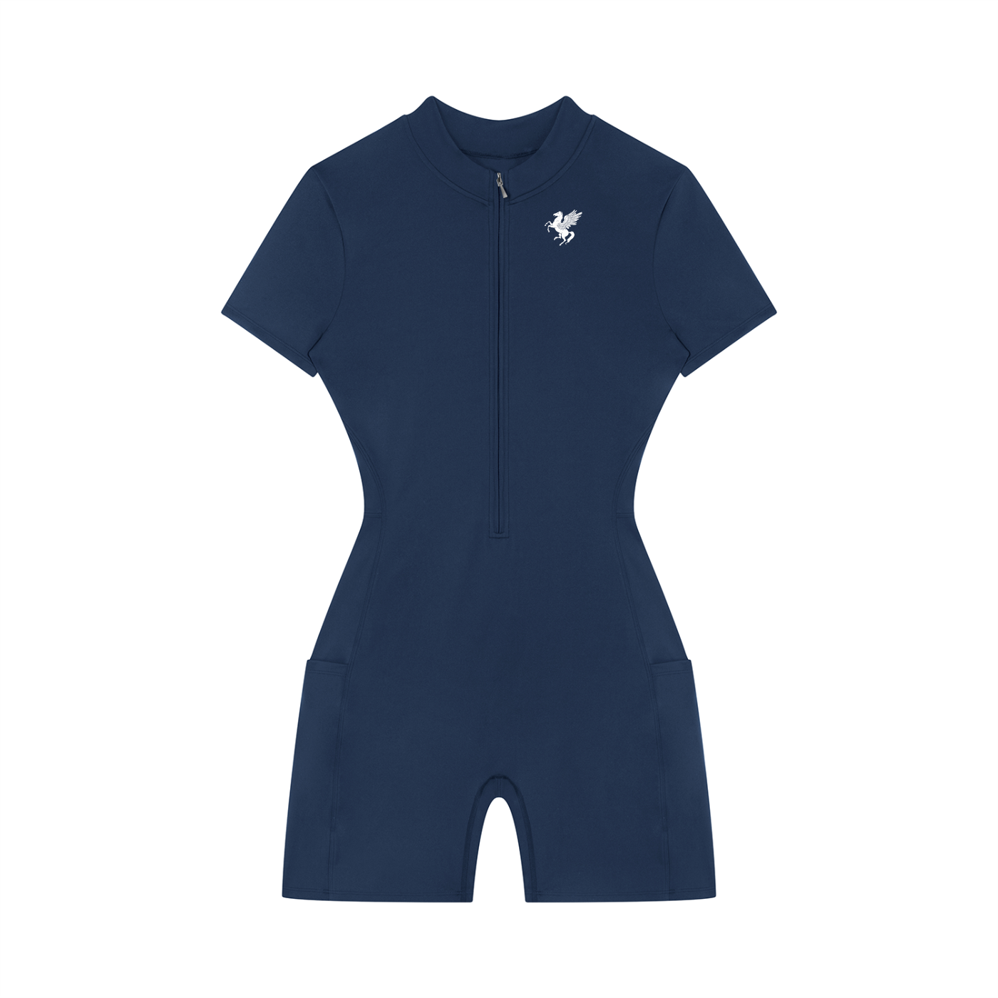GAFAUDI Women's Quarter-Zip Short Sleeve Romper
