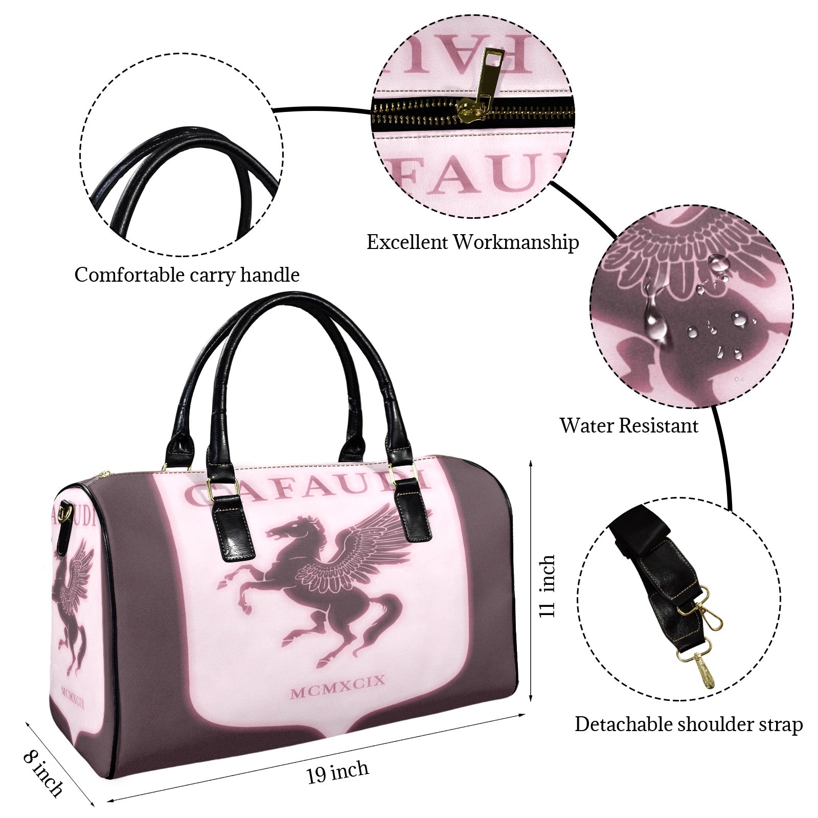 GAFAUDI Leather Travel Bag-Small