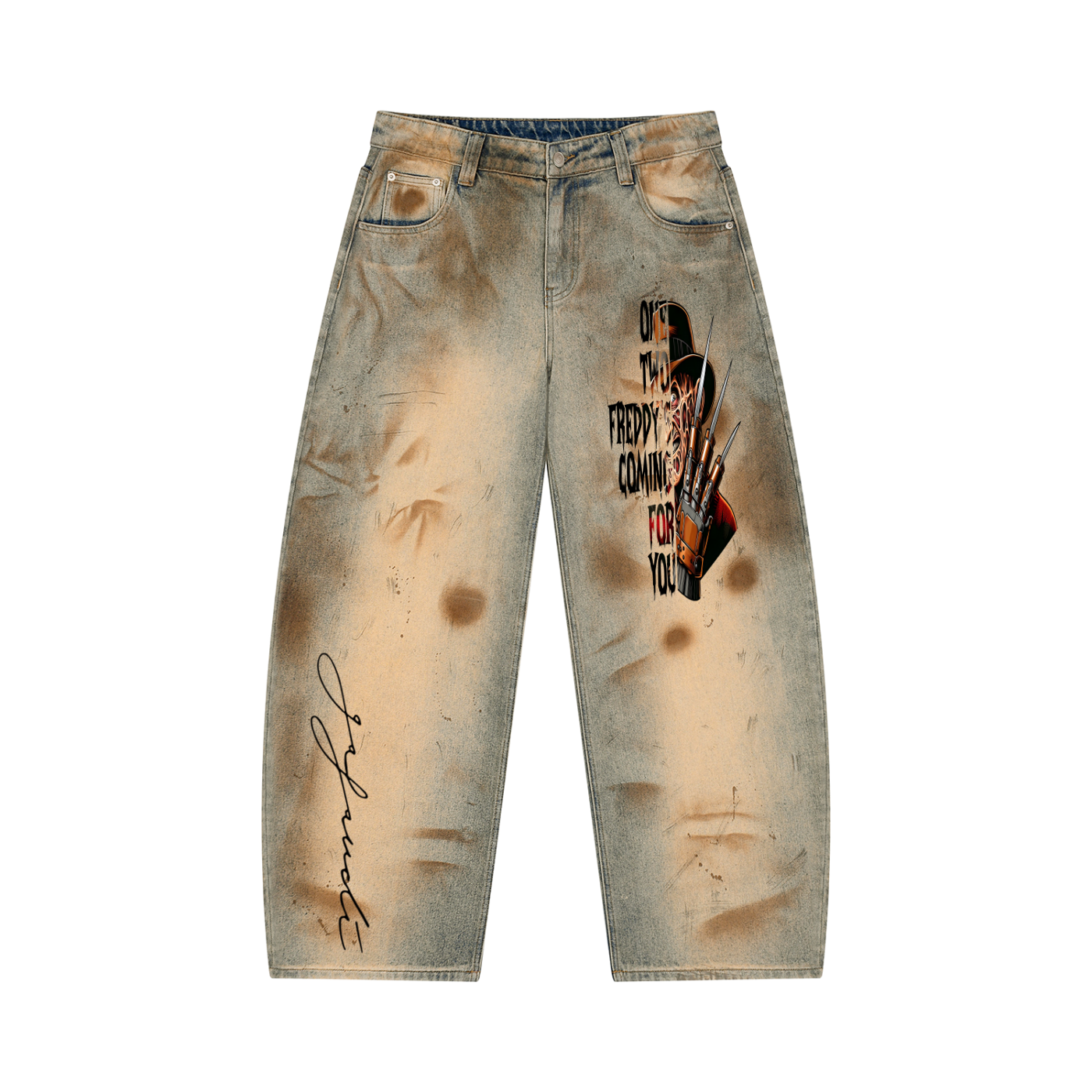 GAFAUDI Men’s Vintage Wash Barrel Leg Jeans