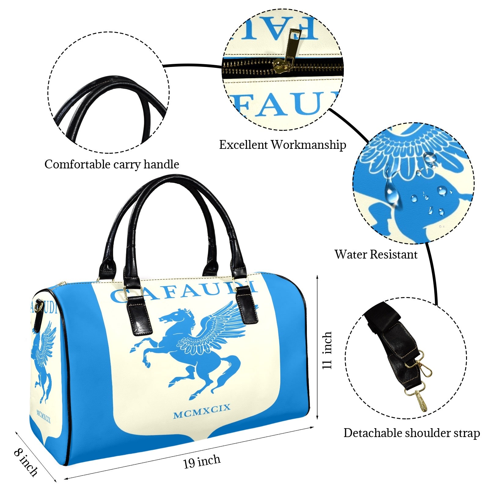 GAFAUDI Leather Travel Bag-Small