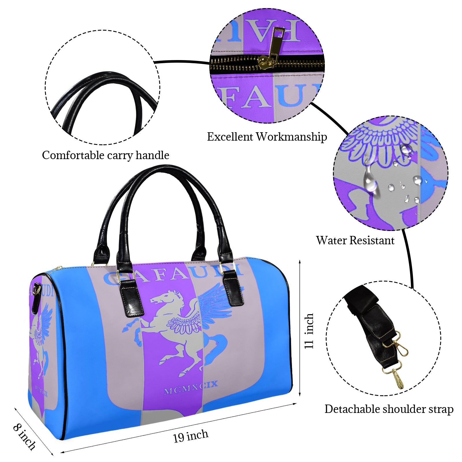 GAFAUDI Leather Travel Bag-Small
