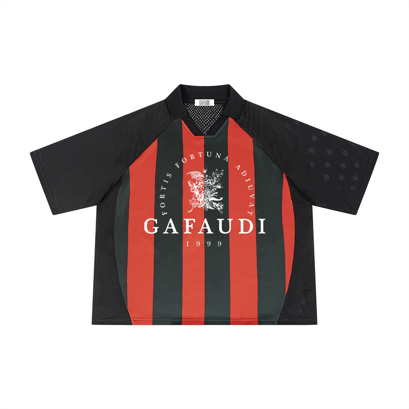 GAFAUDI Unisex Striped Mesh Boxy Soccer Jersey