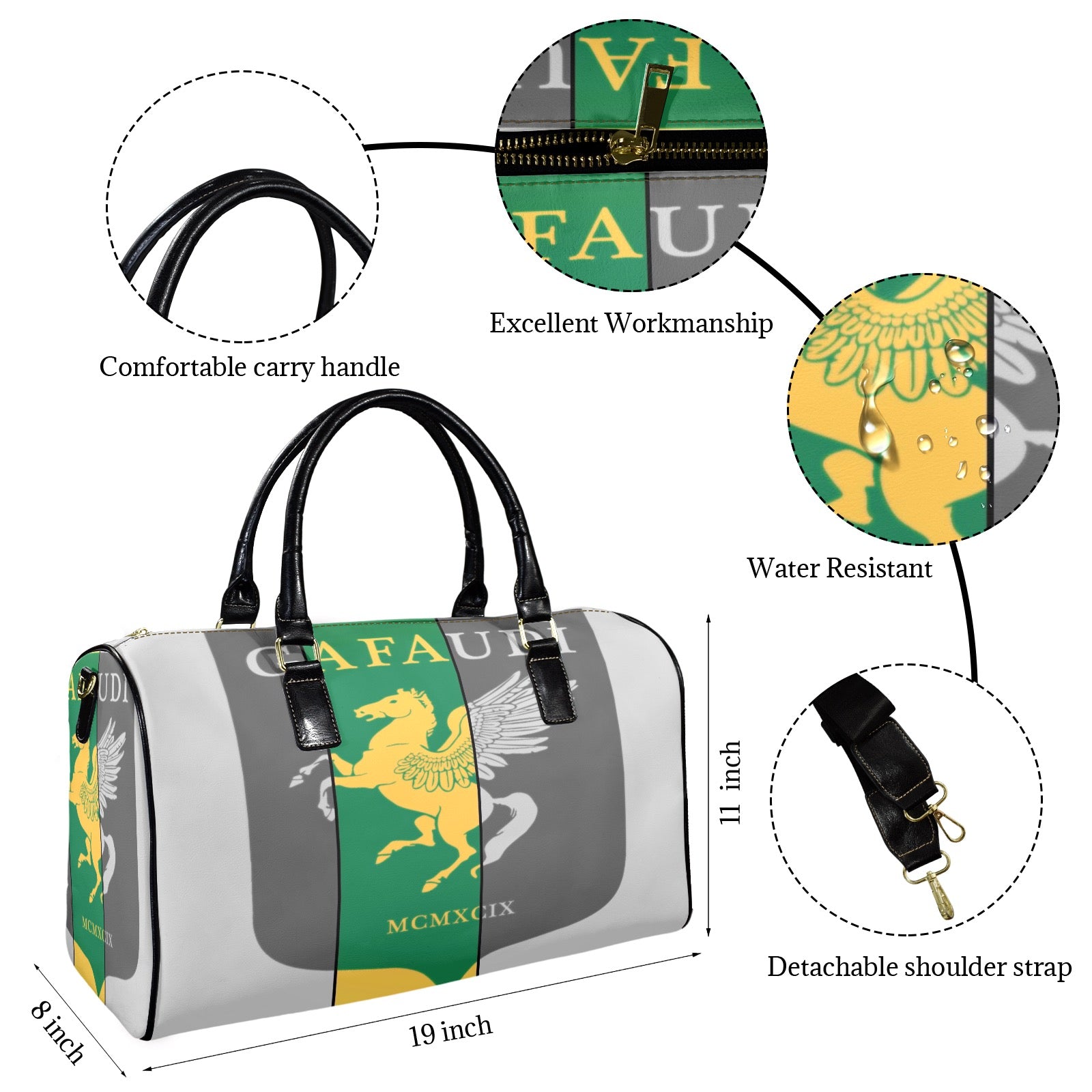 GAFAUDI Leather Travel Bag-Small
