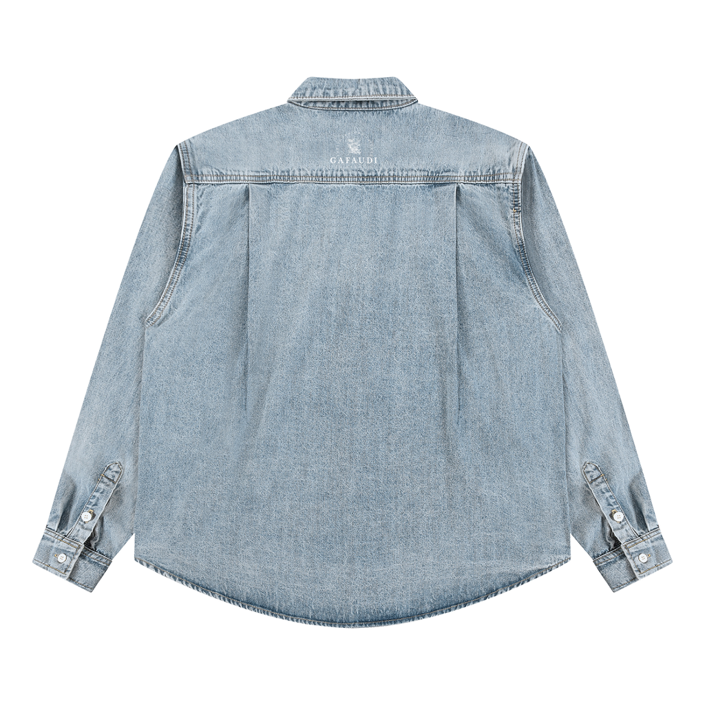 GAFAUDI Unisex Vintage Wash Denim Shirt