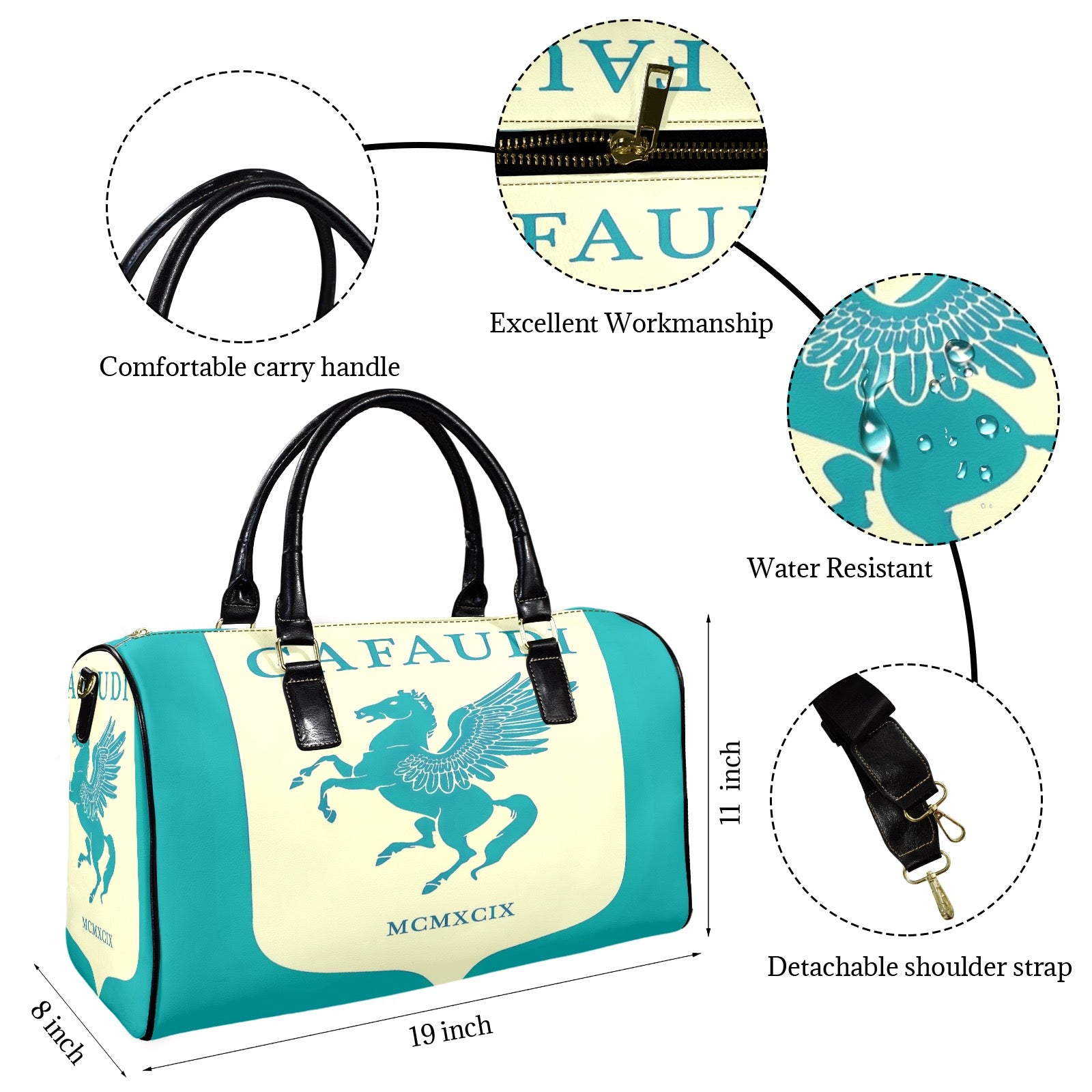 GAFAUDI Leather Travel Bag-Small