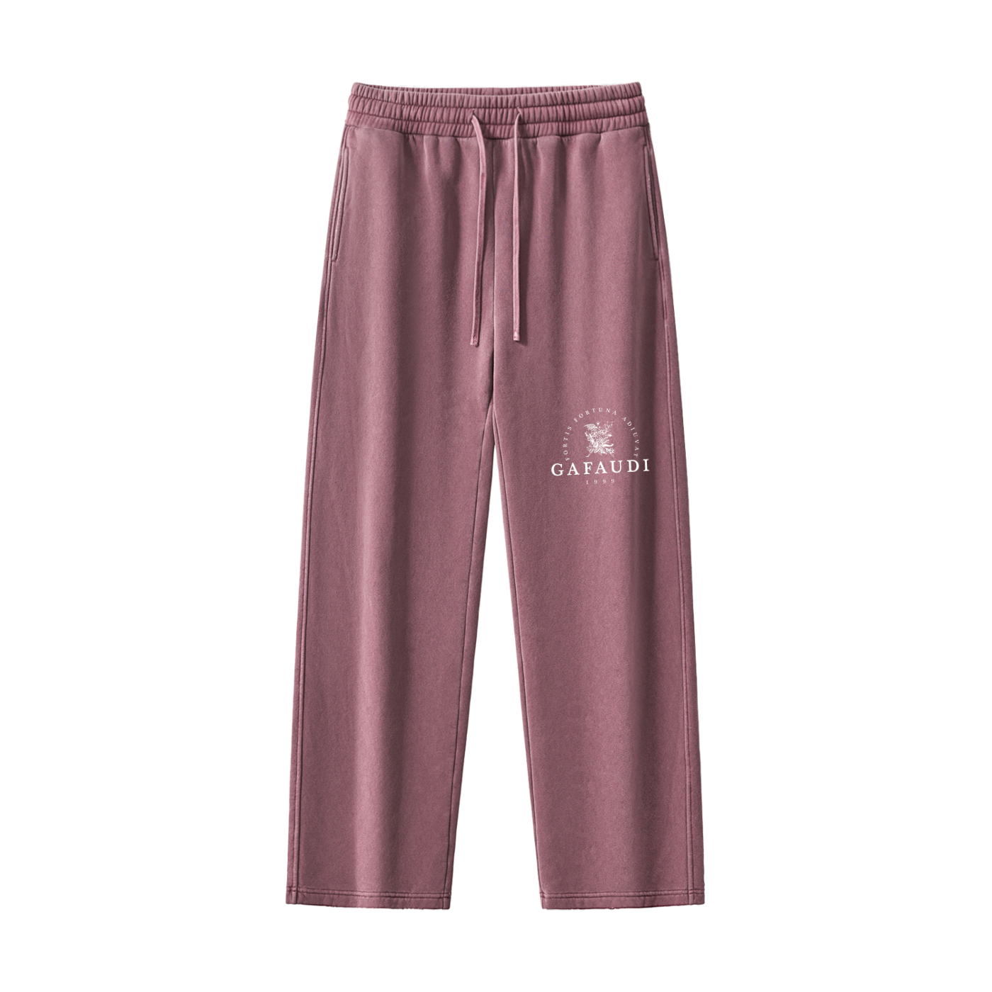 GAFAUDI Frayed Enzyme Washed Fleece Sweatpants