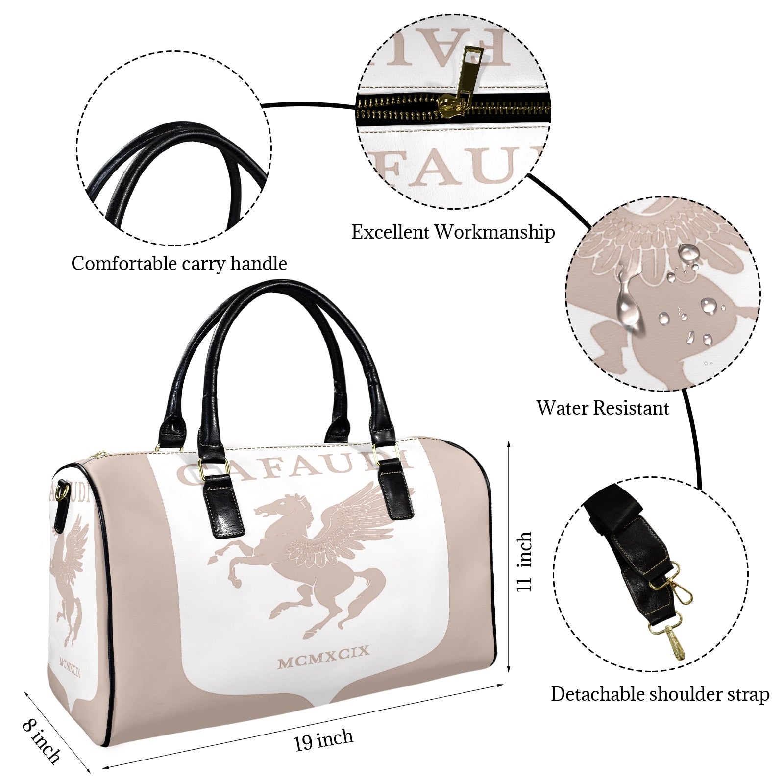 GAFAUDI Leather Travel Bag-Small