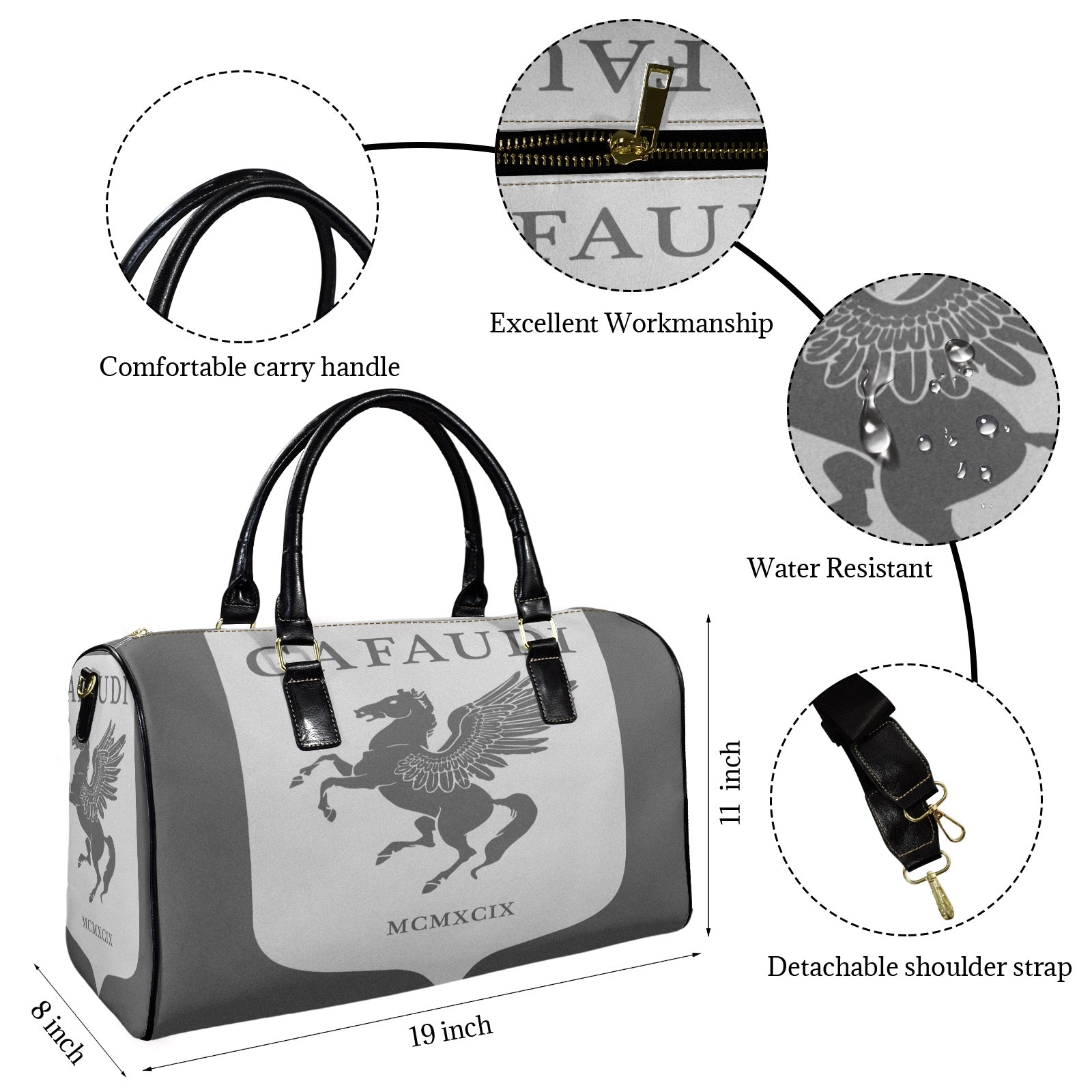 GAFAUDI Leather Travel Bag-Small