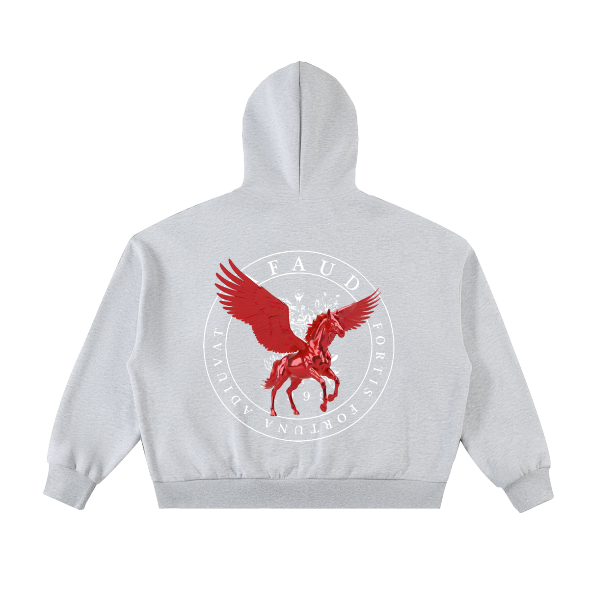 Fleeced Full-Zip Boxy Hoodie