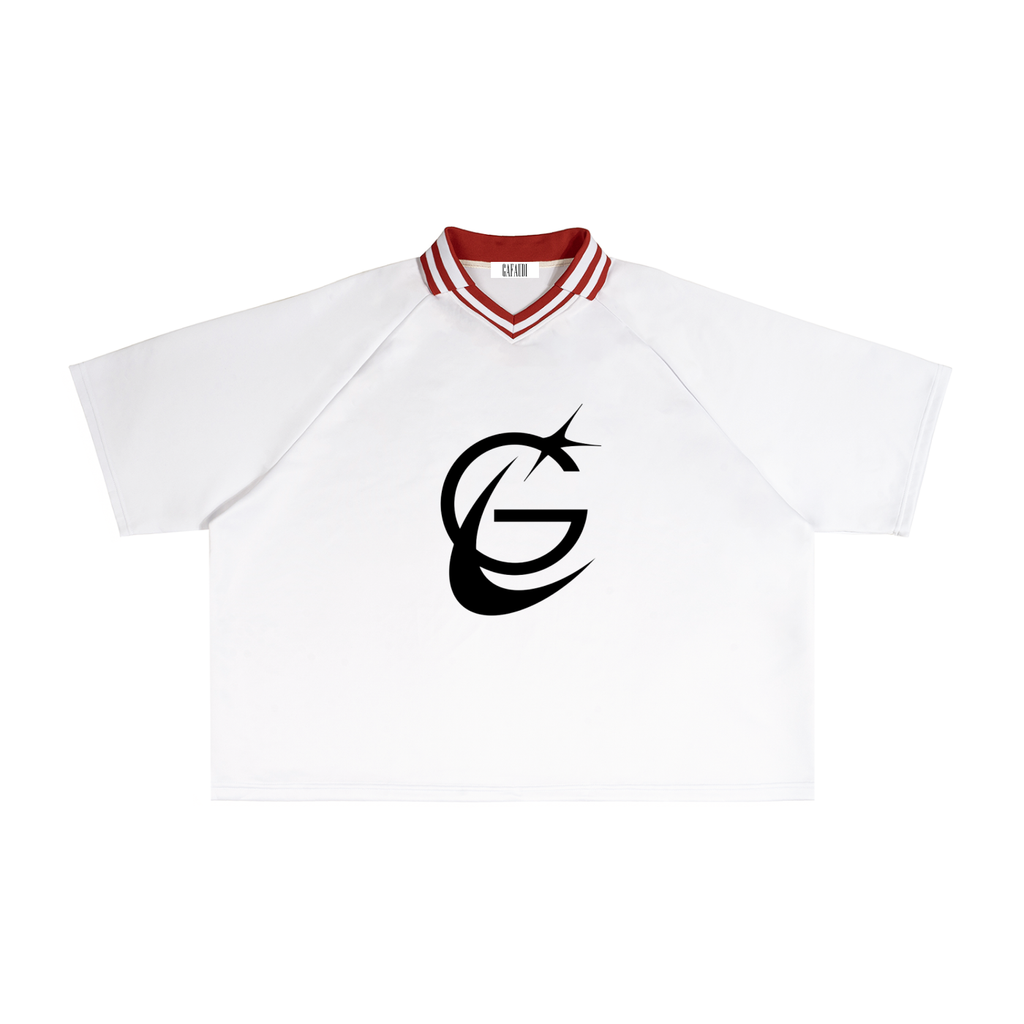 GAFAUDI "Stella Nova" Contrast Lapel Collar Boxy T-Shirt