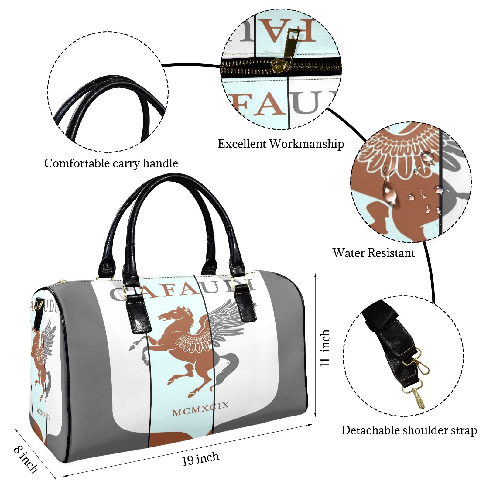 GAFAUDI Leather Travel Bag-Small