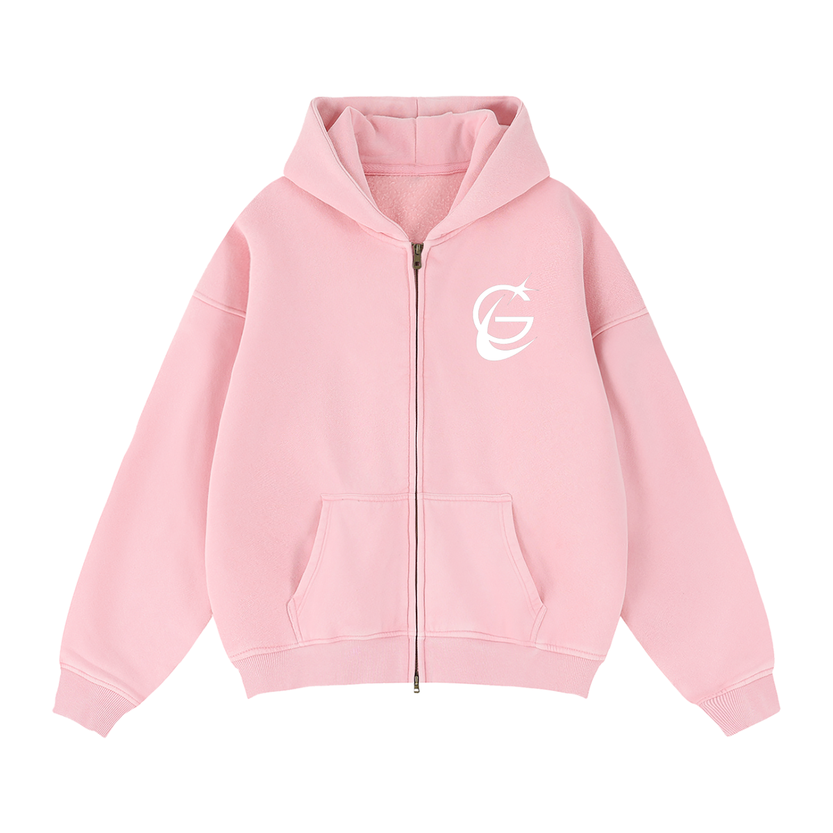 GAFAUDI Zip-Through Boxy Fleece Hoodie