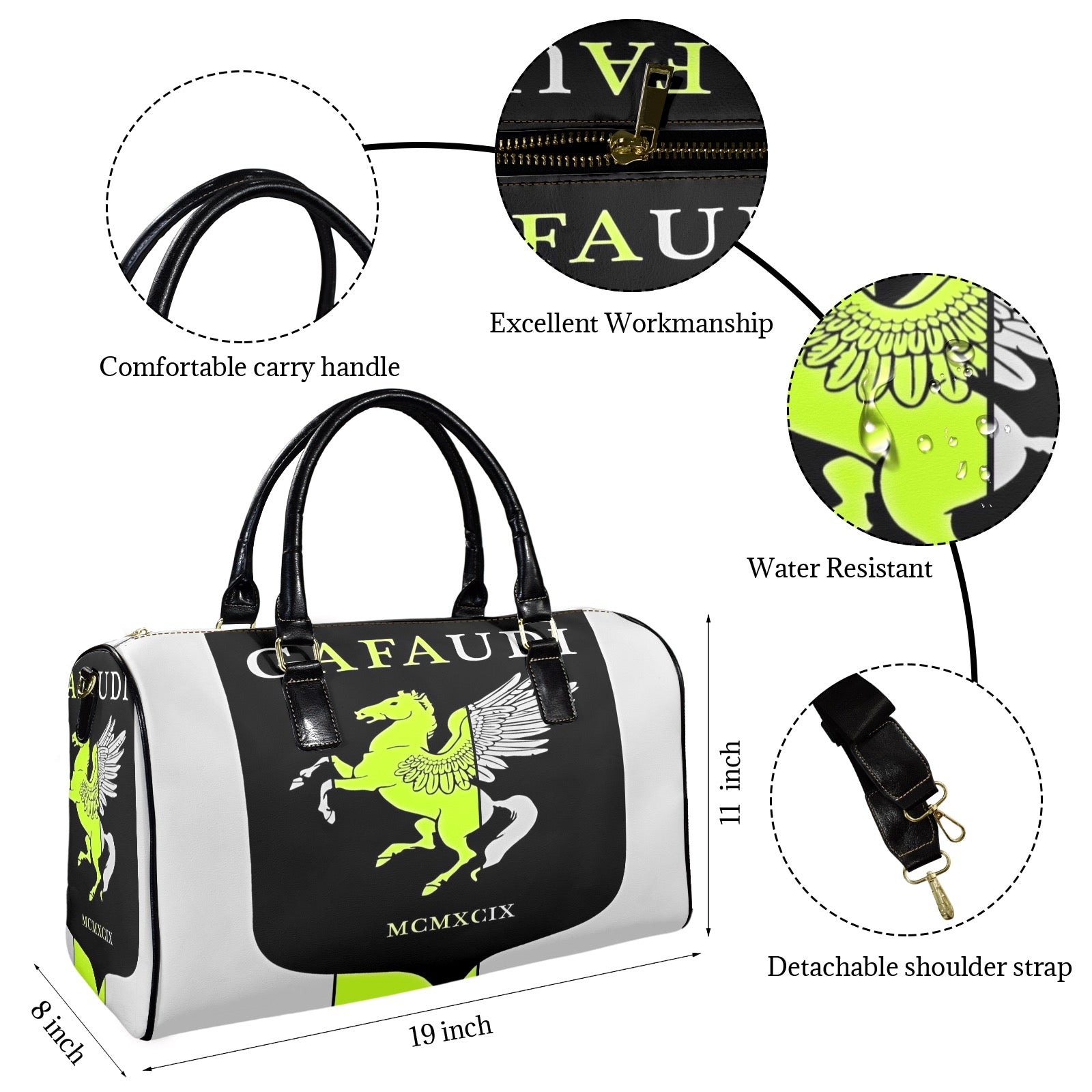 GAFAUDI Leather Travel Bag-Small
