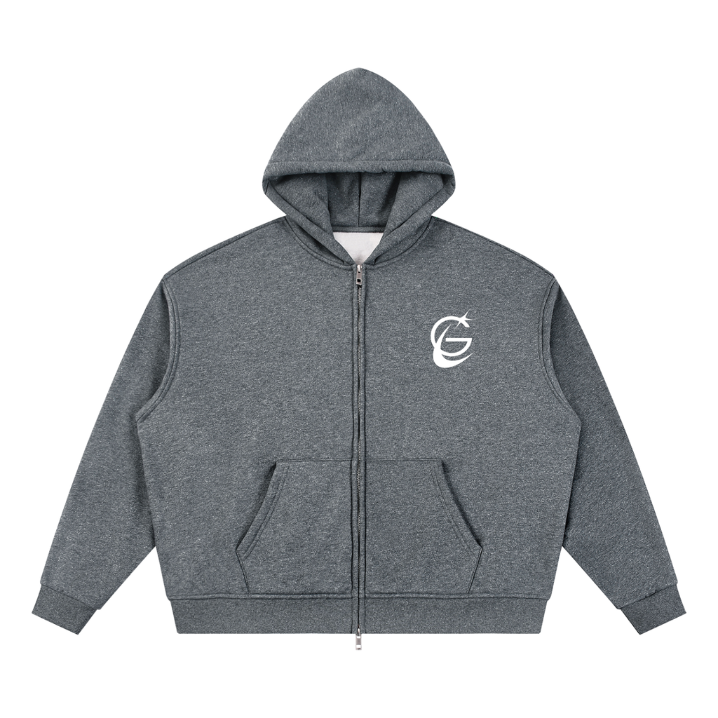 GAFAUDI Unisex Sparkles Full Zip Boxy Hoodie