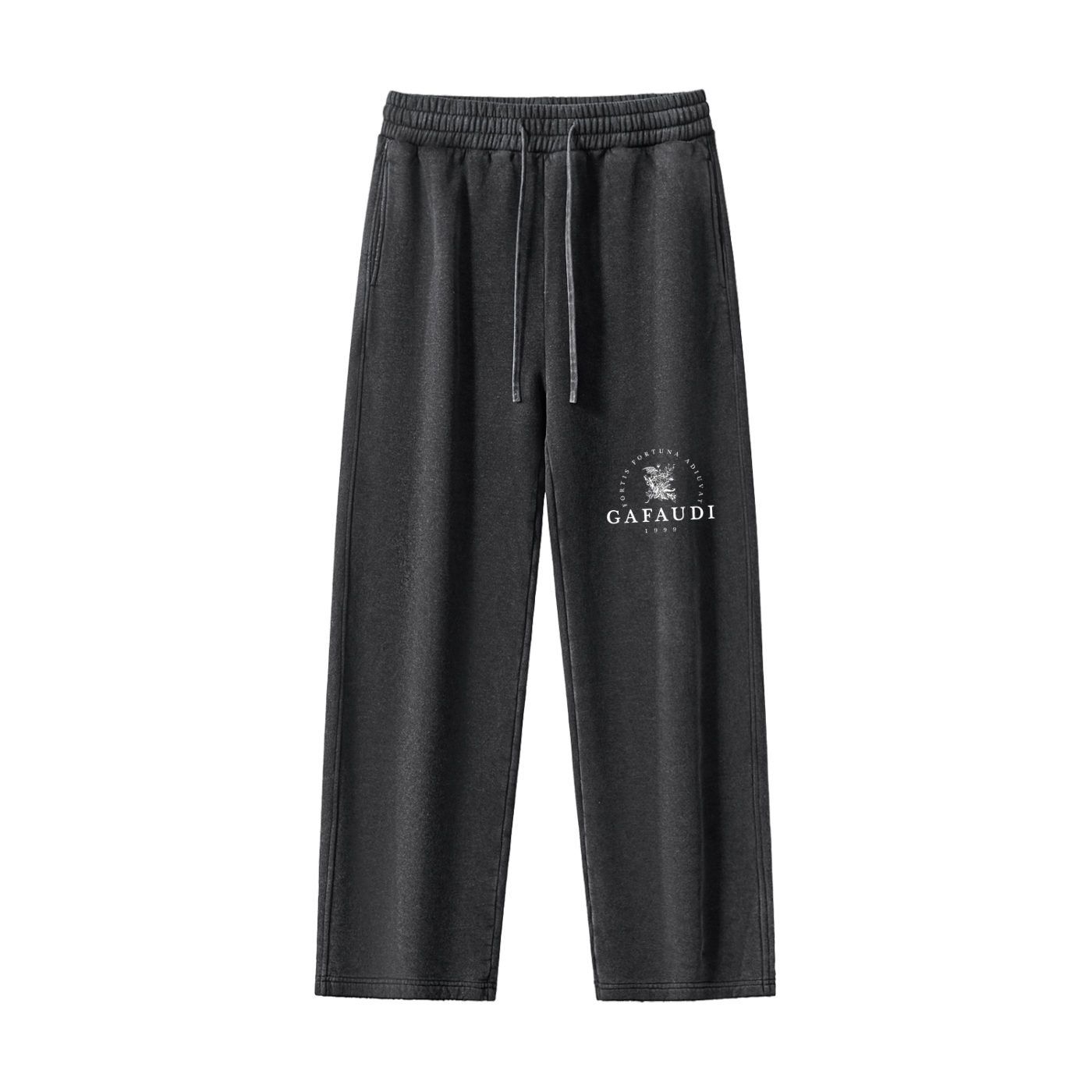 GAFAUDI Frayed Enzyme Washed Fleece Sweatpants