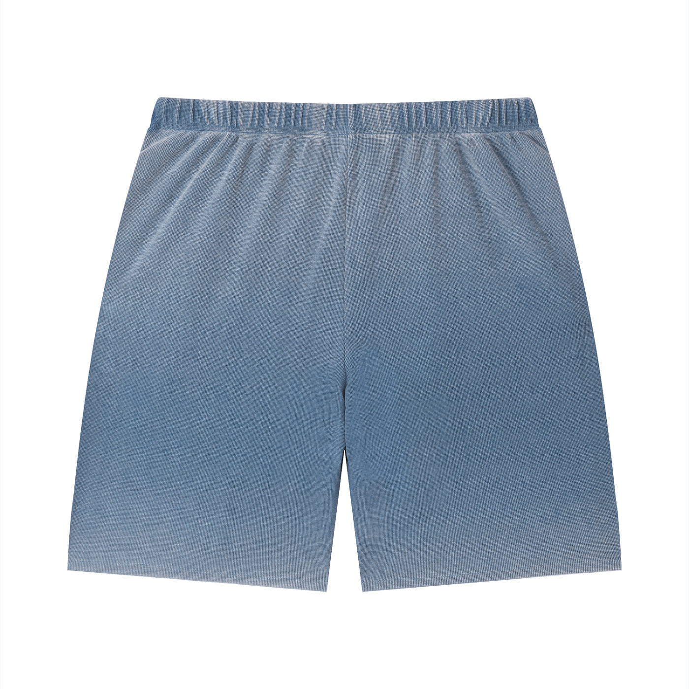 GAFAUDI Unisex Vintage Wash Sunfade Waffle Raw Hem Shorts