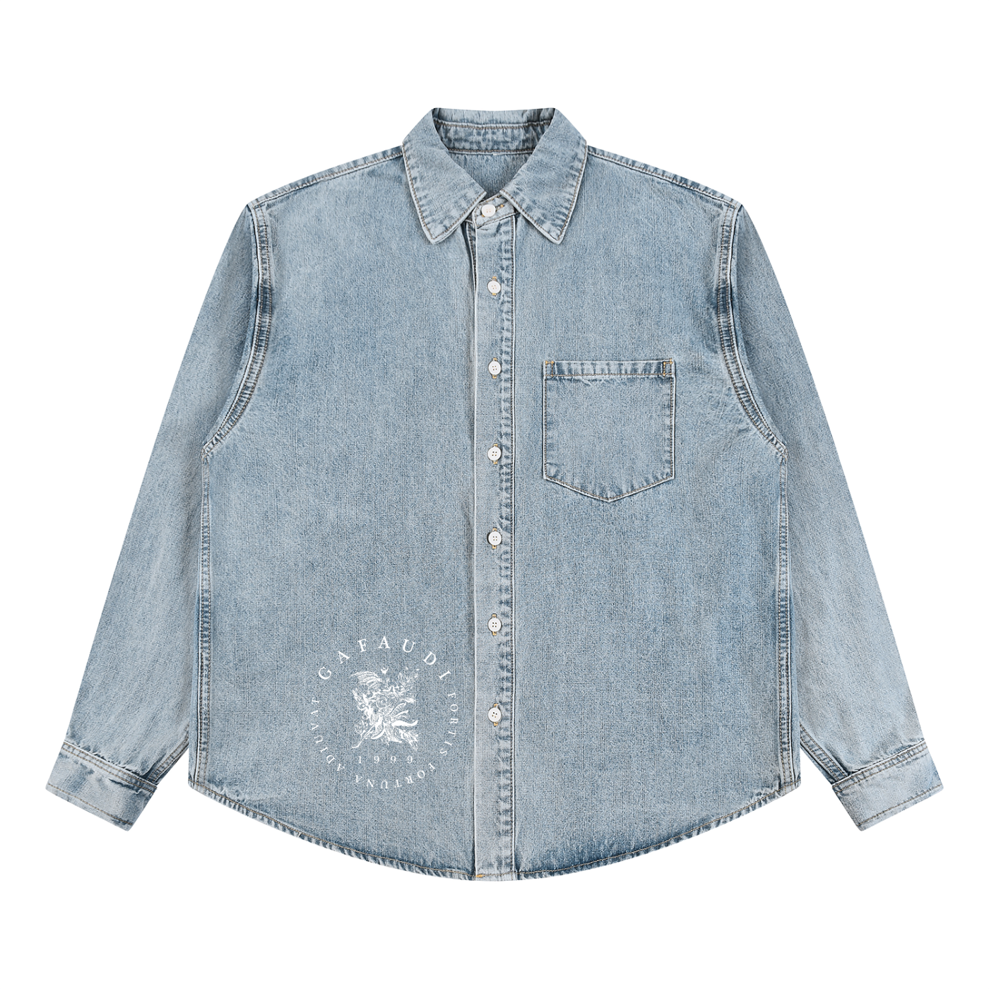 GAFAUDI Unisex Vintage Wash Denim Shirt